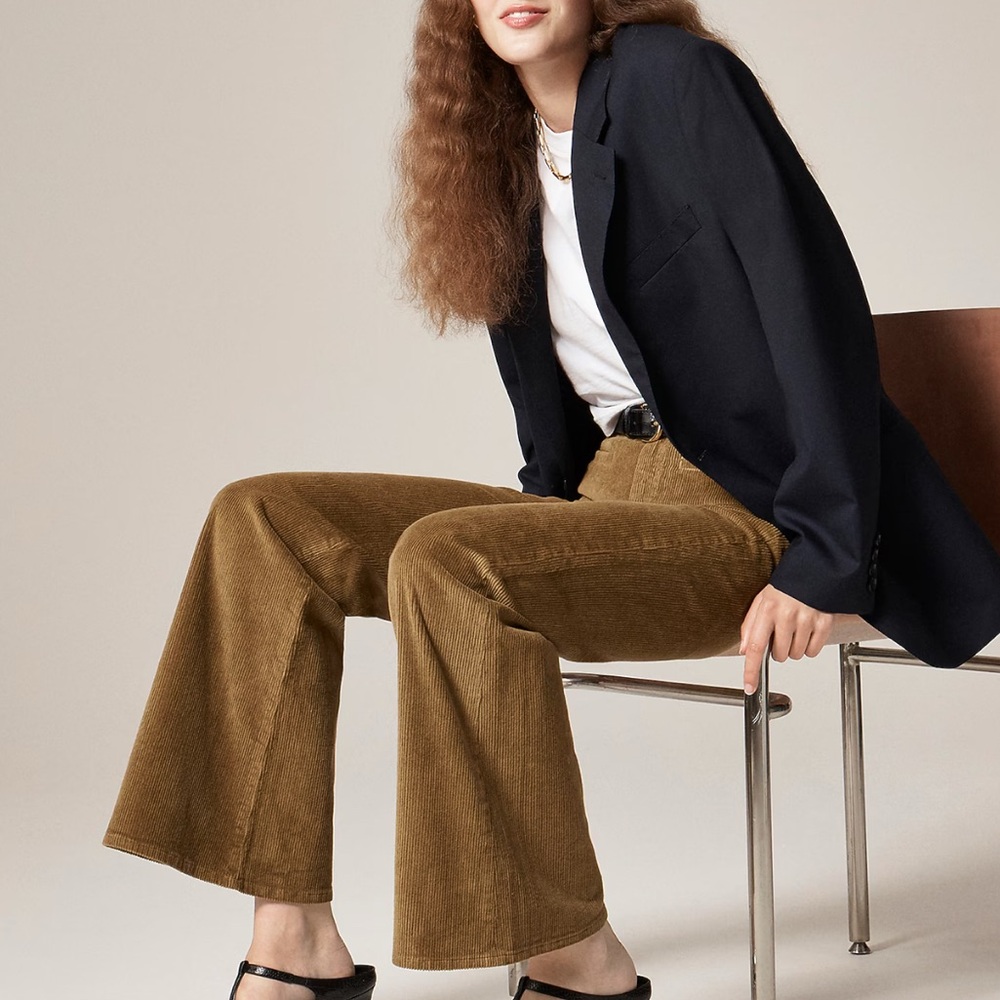 J. Crew Vintage Flare Pants in Corduroy- Sunlit Olive